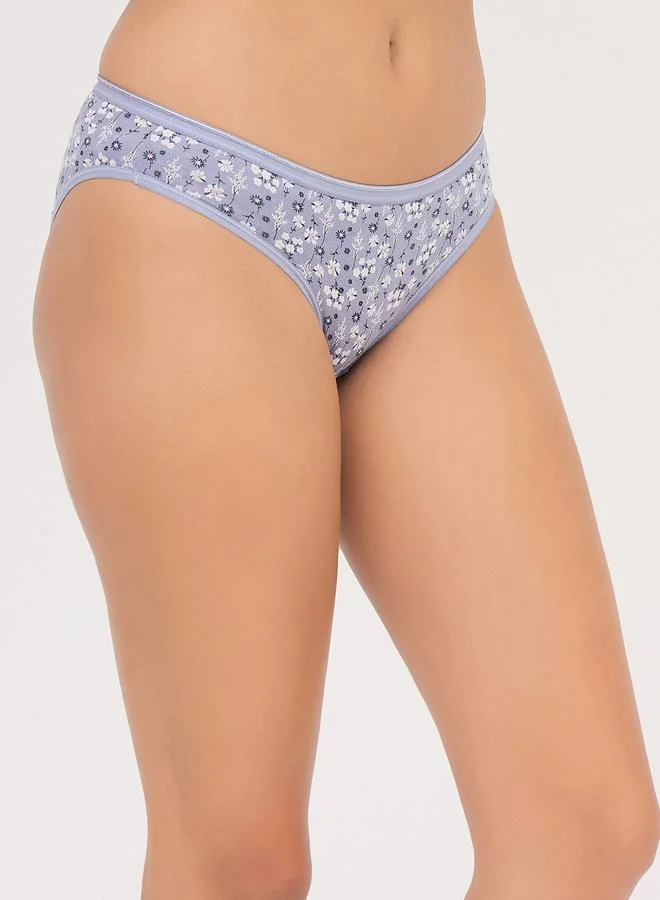 Clovia  Pack of 3- Printed Low Waist Bikini - Cotton for Women | Best Price UAE